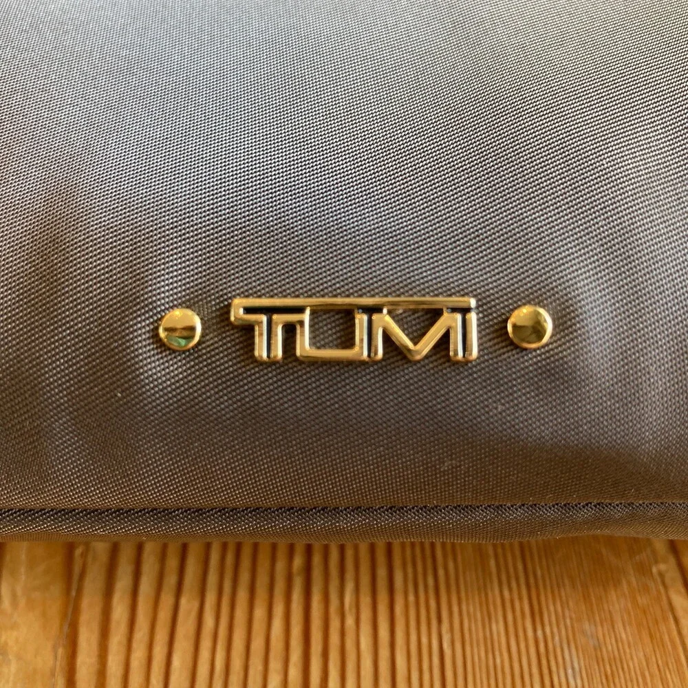 Tumi Gray Nylon Packable Top Zip Travel Duffle Bag w/ Pouch - NEW - 1122KP